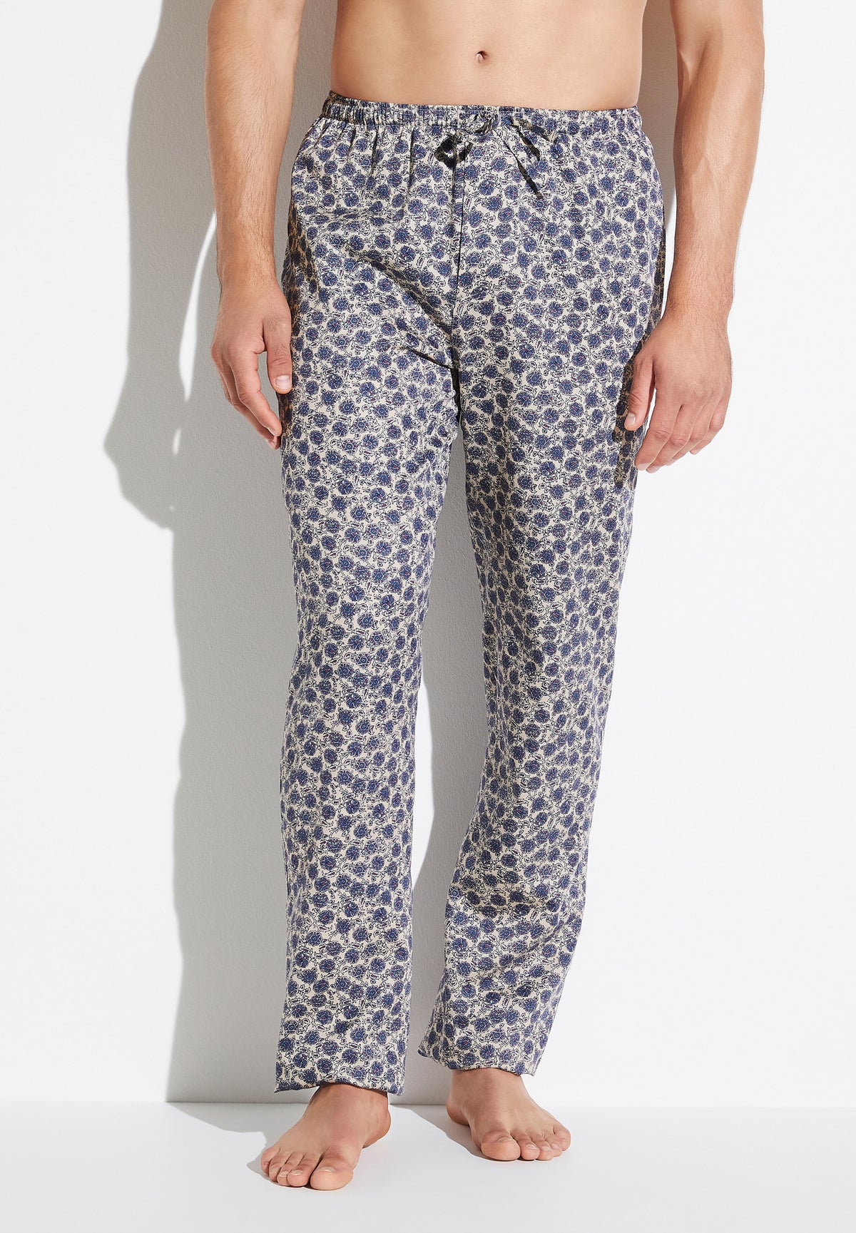 Cotton Sateen Print | Pants Long - multicolor beige