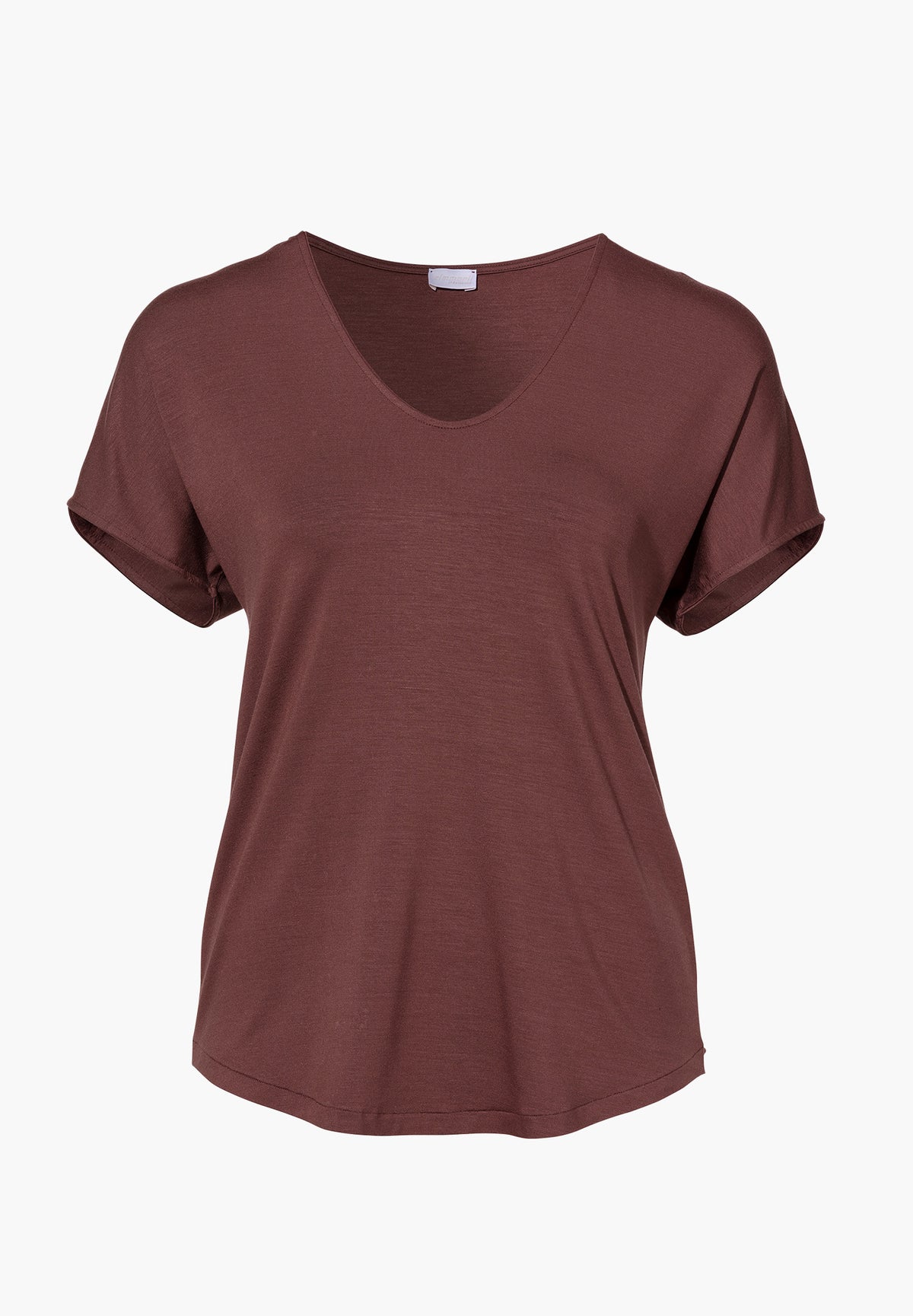 Pureness | T-Shirt Short Sleeve V-Neck - marron
