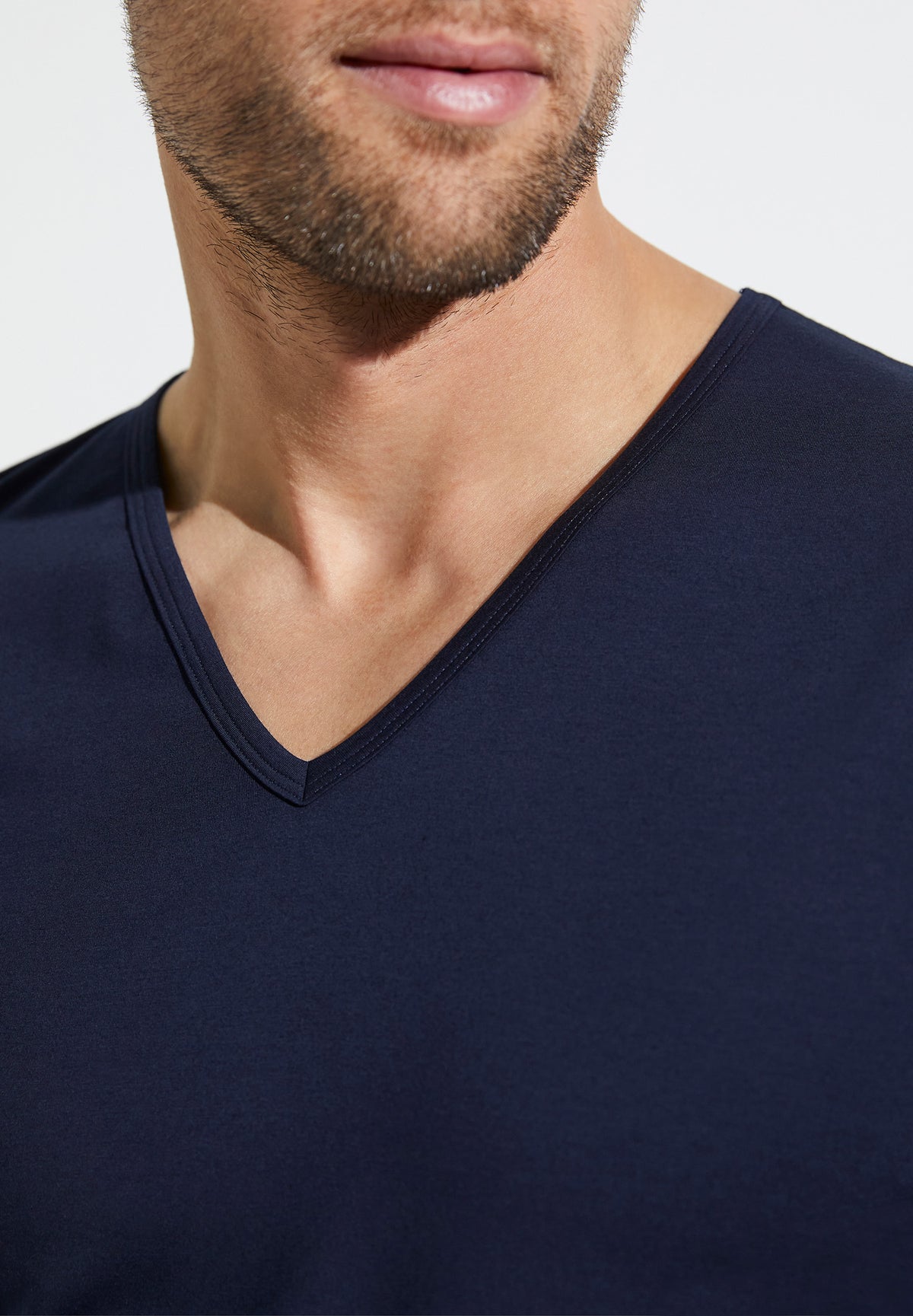 Pure Comfort | T-Shirt kurzarm V-Ausschnitt - navy