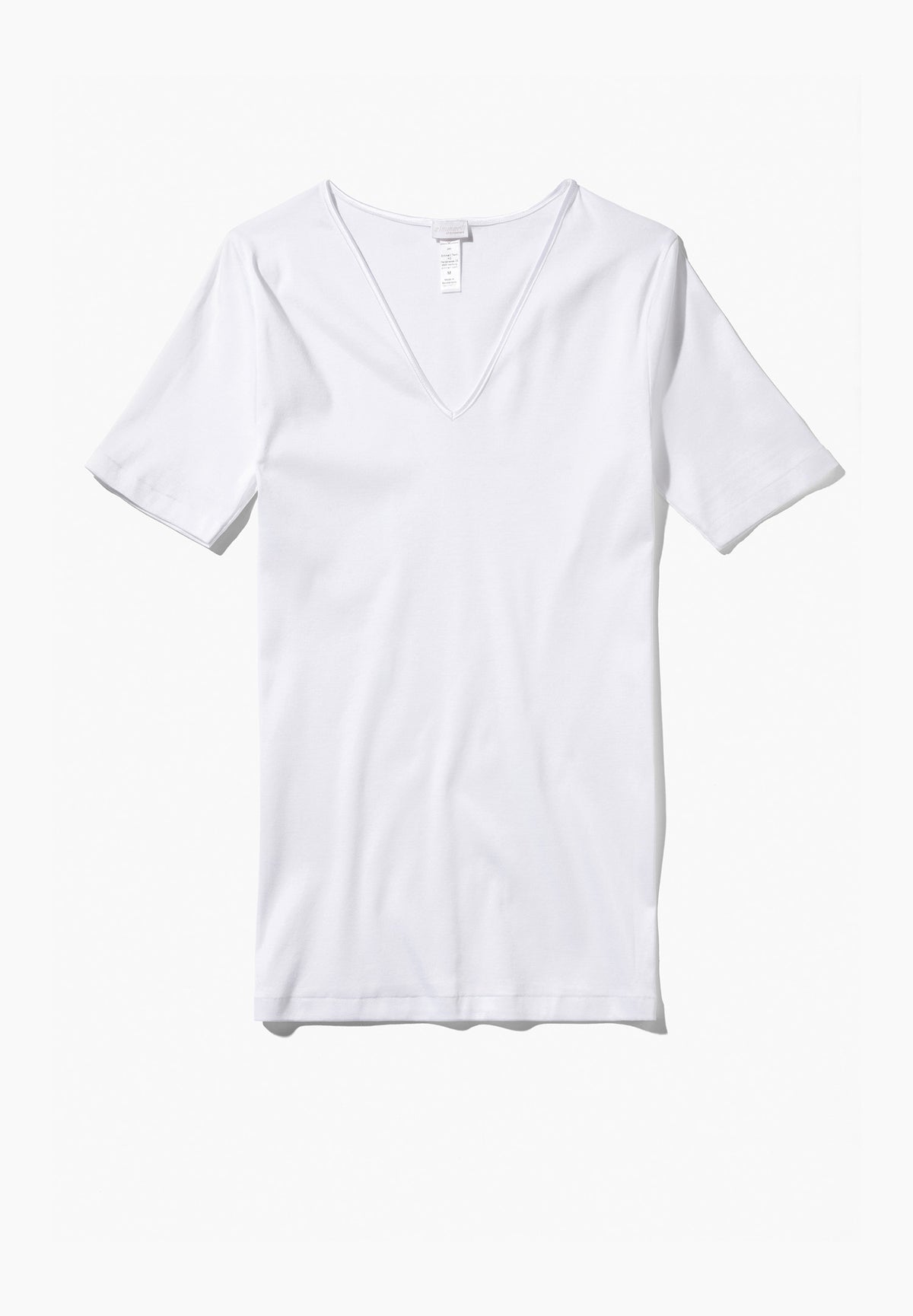 Cotton de Luxe | T-Shirt kurzarm V-Ausschnitt - white