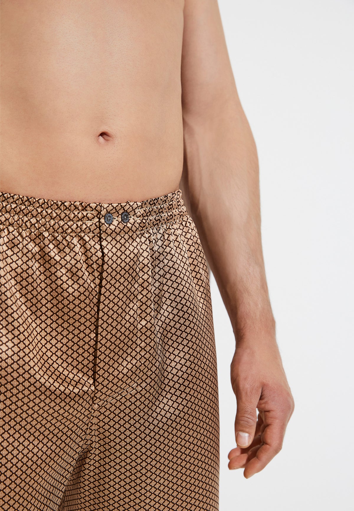 Silk Nightwear | Boxer Shorts - fantasy gold