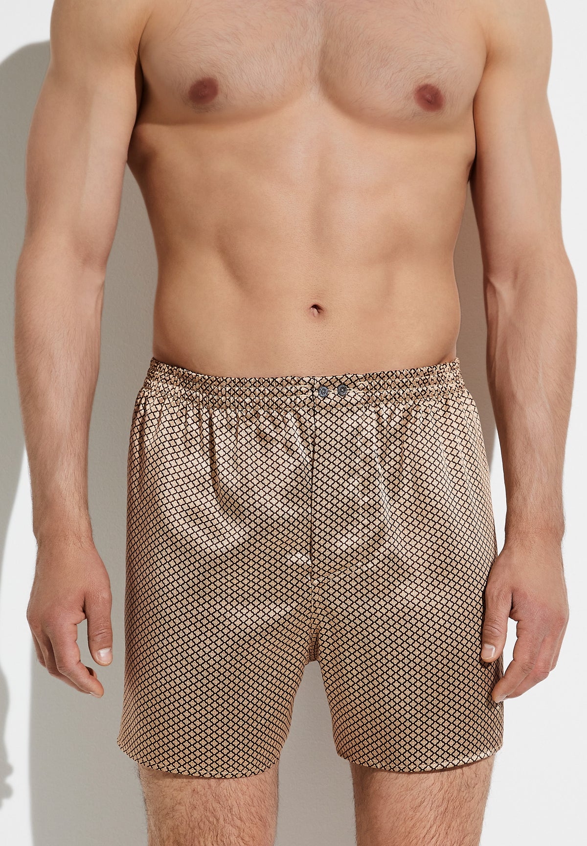 Silk Nightwear | Boxer Shorts - fantasy gold