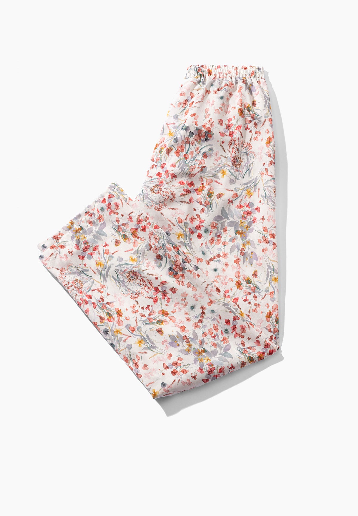 Cotton Sateen Print | Pants Long - flower fields