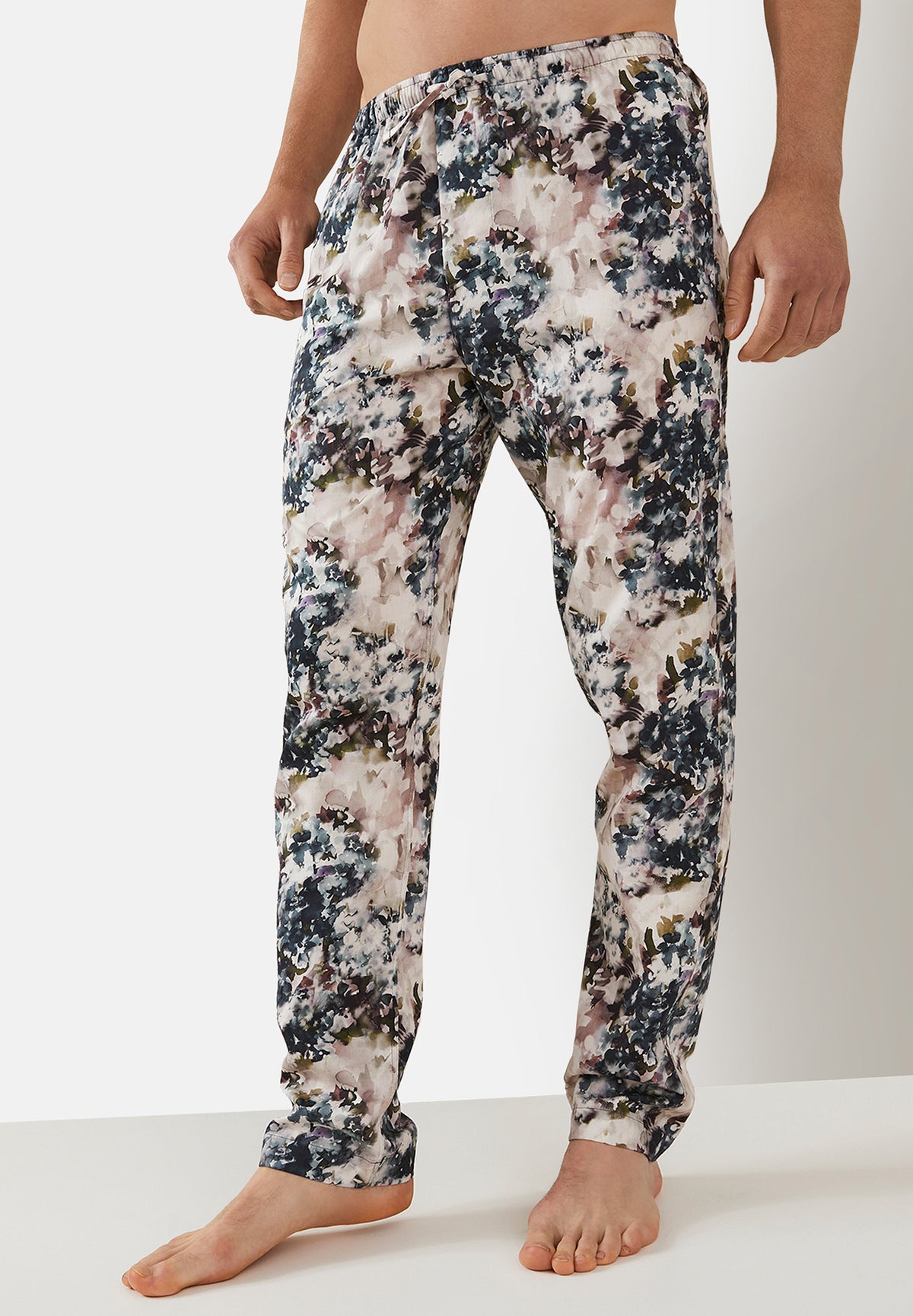 Cotton Sateen Print | Pants Long - hydrangea