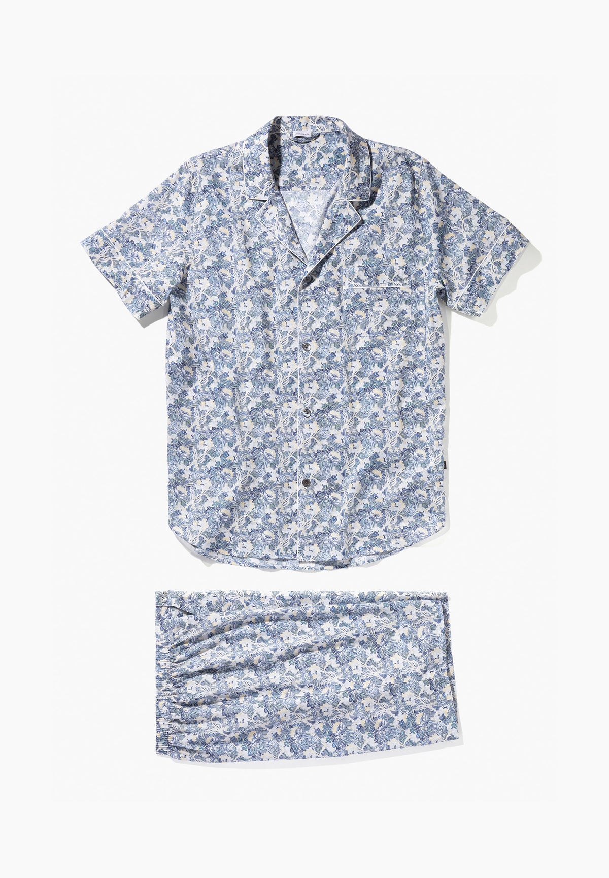 Cotton Voile Print | Pyjama Short - yellow-blue